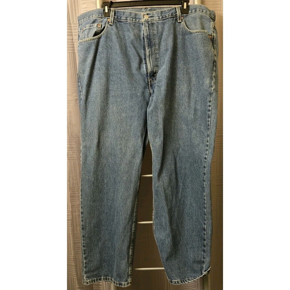 Levis 550 Relaxed Straight Medium Wash Denim Jeans Mens 48x32 (Fits 46x31)